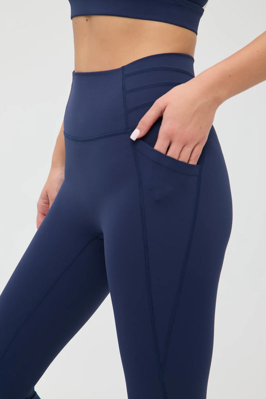 Legging Sculptant Taille Haute Navy - Athleisure Premium